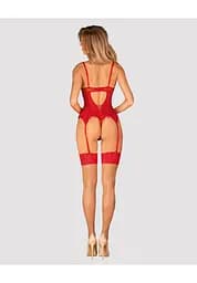 Комплект боді та стрінги Obsessive Ingridia XL/2XL червоний - мініатюра 4