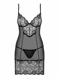 Комплект білизни Obsessive Alluria L/XL чорний - мініатюра 2