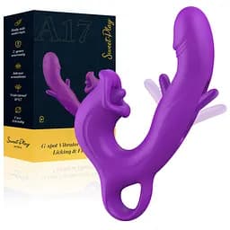 Вібратор Erospace Sweet Play G-Spot Vibrator With Clitoral Licking & Flapping A17 - мініатюра 1