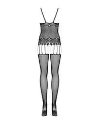 Бодістокінг Obsessive Bodystocking F235 тонкі підв'язки ніжний декор сіточка S/M/L - мініатюра 5