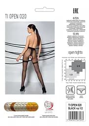 Колготки з відкритим доступом імітація панчох Passion Tiopen 020 black 3/4 (20 den) - мініатюра 6