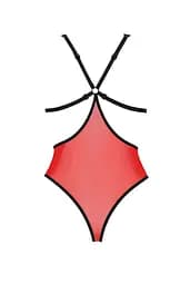 Напівпрозорий боді з мереживом Passion Peonia Body XXL/XXXL red - мініатюра 4