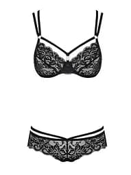 Комплект білизни Obsessive 860-SET-1 S/M чорний - мініатюра 5