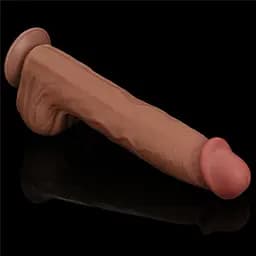 Фалоімітатор LoveToy Sliding-Skin Dual Layer Dong King Sized 36 см тілесний - мініатюра 5