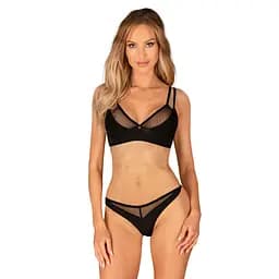 Комплект еротичної білизни Obsessive Nesari XS/S (чорний) - мініатюра 2