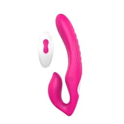 Безремневий страпон Vibes Of Love Remote Double Dipper 22 см рожевий