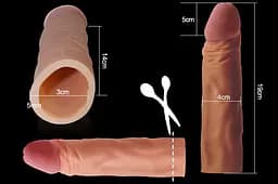 Насадка на пеніс Lovetoy Pleasure X-Tender Series 18.5 см тілесний - мініатюра 5