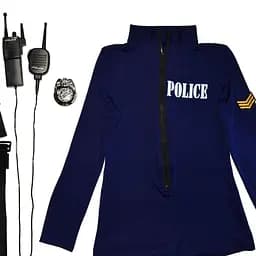 Костюм для рольових ігор Поліцейської One Size (M-L) боді з портупеєю та рацією сексуальний рольовий костюм cиній - мініатюра 7