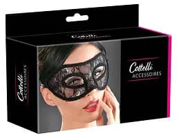 Чорна мереживна маска на очі Cottelli Collection - мініатюра 1