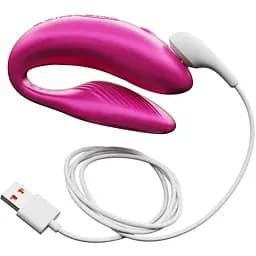 Смарт-вібратор для пар We-Vibe Chorus Cosmic Pink сенсорне керування вібраціями стисненням пульта - мініатюра 4