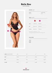 Комплект білизни Obsessive Bella Rou XS/S чорний - мініатюра 7