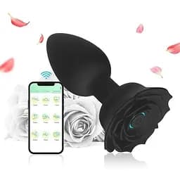 Смарт анальна пробка Smart Rose із силікону 10,5 см Чорний K0836-2