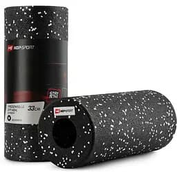 Роллер массажер (валик, ролик) Hop-Sport гладкий EPP 33см HS-P033YG черно-белый