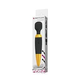 Класичний вібратор Pretty Love Power Wand Black Gold - мініатюра 9