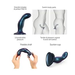 Фалоімітатор Strap-On-Me Dildo Plug Snaky M 15.3 см синій - мініатюра 4