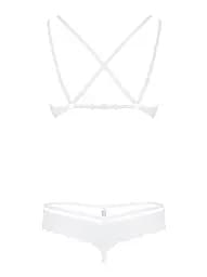 Мереживний комплект еротичної білизни Obsessive 860-SET-2 set S/M білий - мініатюра 5