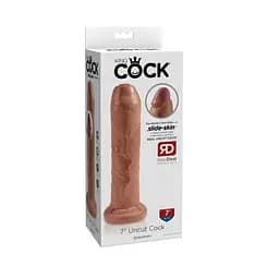 Фалоімітатор King Cock Uncut 7 Tan 16.5 см тілесний - мініатюра 3