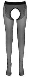 Колготки Cottelli Collection Crotchless Tights 5 чорний - мініатюра 5