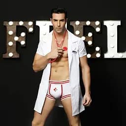 Чоловічий еротичний костюм доктора JSY Дбайливий Генрі One Size White