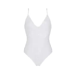 Боді з ажурним декором та відкритим кроком Passion Ursula Body white L/XL - мініатюра 3