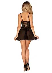 Пеньюар та трусики Obsessive Chemeris babydoll & thong XS/S - мініатюра 6