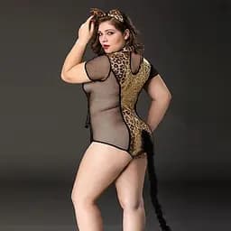 Еротичний костюм кішечки JSY P71111 Plus size - мініатюра 4