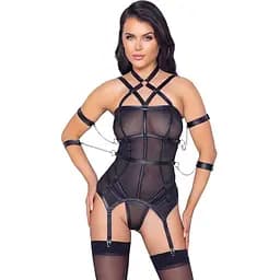 Комплект Cottelli Collection Basque Bondage XL чорний