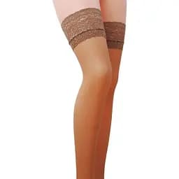 Чулки ST003 3/4 beige - Passion: классические, на ажурной силиконовой резинке