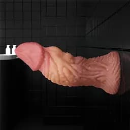 Фалоімітатор Dual-Layered Silicone Nature Cock 7.0'' 18 см коричневий - мініатюра 12