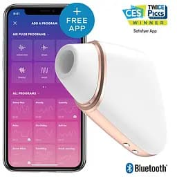 Вакуумний кліторальний вібратор Satisfyer Love Triangle White (App) - мініатюра 2