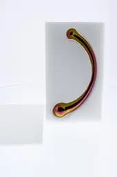 Двосторонній фалоімітатор Glamour Glass Curved Wand 21 см мульті - мініатюра 5