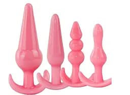 Набір анальних пробок SilkyFlex 4 шт. Рожевий