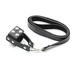 Мужской бандаж для вытягивания пениса из искусственной кожи 130 см черный