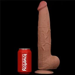 Фалоімітатор LoveToy Sliding-Skin Dual Layer Dong King Sized 34 см коричневий - мініатюра 17