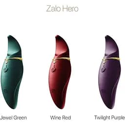 Вібратор 2в1 з язичком Zalo - Hero Jewel Green, кристал Swarovski - мініатюра 8