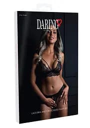 Комплект білизни Daring Intimates Bra and Crotchless Panty S/M чорний - мініатюра 6