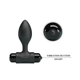 Анальна пробка - Pretty Love Vibra Butt Plug Black - мініатюра 3