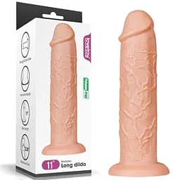Фалоімітатор на присосці LoveToy Realistic 28 см тілесний - мініатюра 2