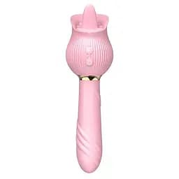 Двосторонній вібратор для жінок з силікону 24 режими вібрації 11 см рожевий