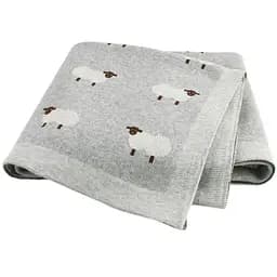 Плед Детский Lovely Svi Хлопок 80х100 см Вязаный Серый Овцы (3180223)