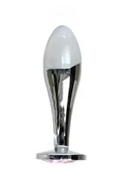 Анальная пробка Jewellery Silver Plug Clear M 9.2 см (розовый)