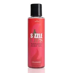 Зігрівальний масажний гель Sensuva Sizzle Lips Strawberry (125 мл), без цукру, їстівний