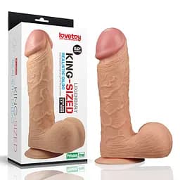Великий фалоімітатор LoveToy Legendary King Sized Realistic 25.5 см тілесний - мініатюра 2
