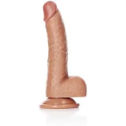 Фалоімітатор RealRock Curved Realistic Balls 7" 18 см (бежевий)