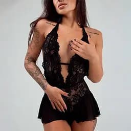 Сексуальний боді-пеньюар з відкритою спиною S/M K1009-1