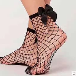 Сітчасті шкарпетки з бантиком One size K000476