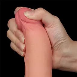 Фалоімітатор Sliding-Skin Dual Layer Dong 8.5'' 22 см тілесний - мініатюра 11