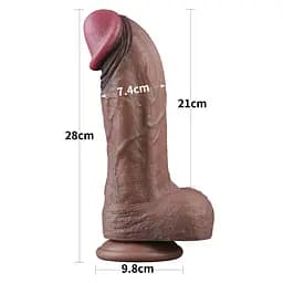 Фалоімітатор Lovetoy Dual Layered Silicone Cock XXL 28 см коричневий - мініатюра 14