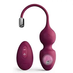 Вагінальні кульки Dorcel Love Balls, 22 см, сливовий - мініатюра 2