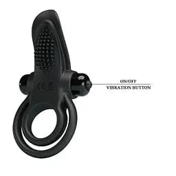 Ерекційне кільце на пеніс з вібрацією Pretty Love Vibro Penis Ring 11.3 см чорний - мініатюра 5